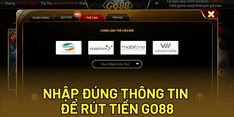thông tin rút tiền