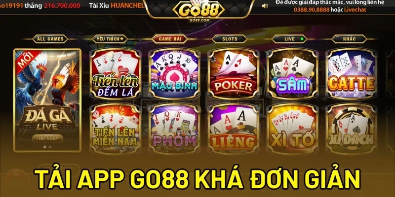 Tải app Go88 khá đơn giản